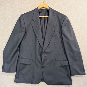 Franco Tassi Wool Sport Coat Men's 42R Blue Houndstooth Blazer